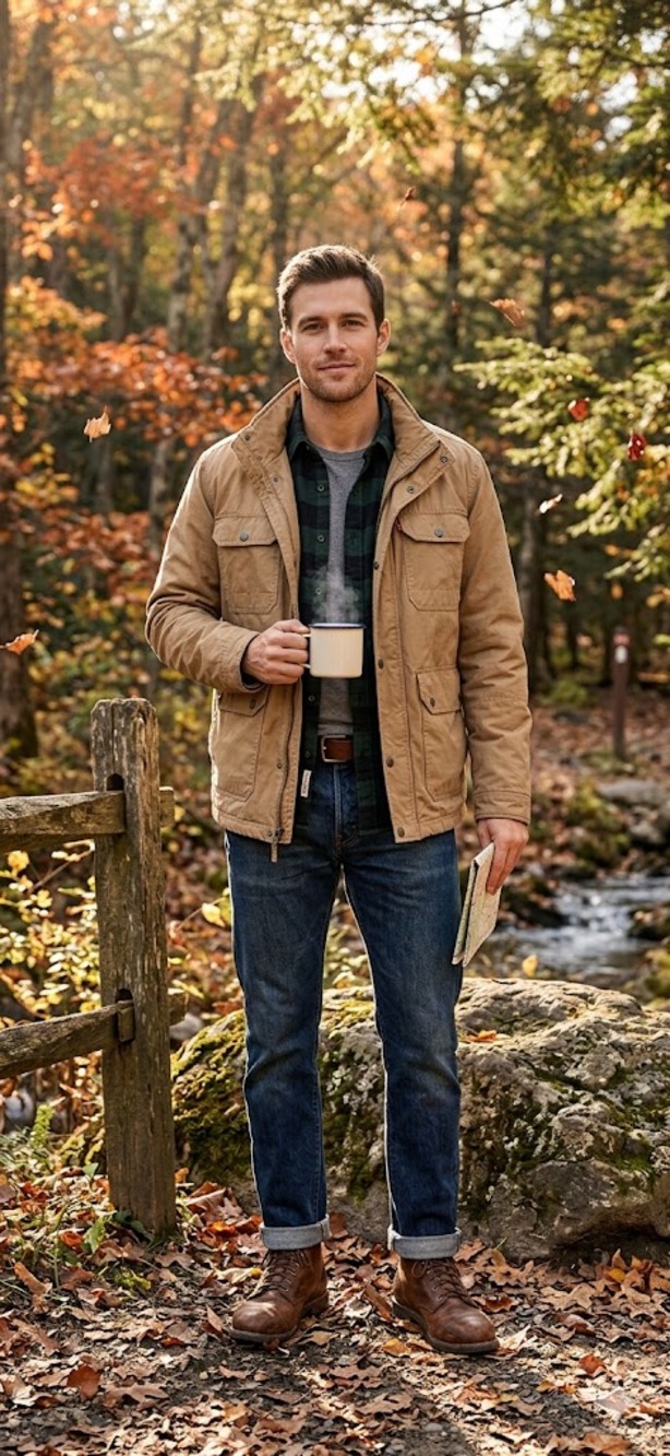Levi’s Tan Utility Style Chore Jacket Mens Small Barn Coat Warm Vintage Fall